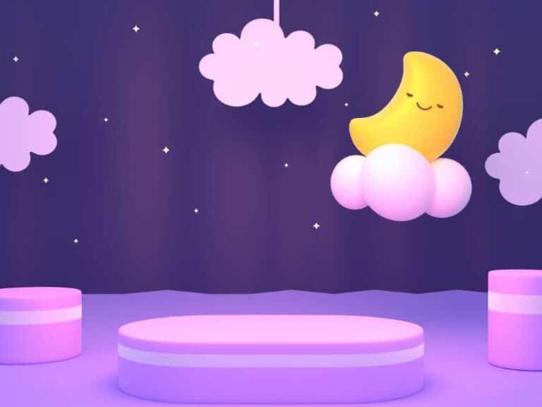 illustration lune et nuages symbolisant une berceuse personnalisée pour bébé