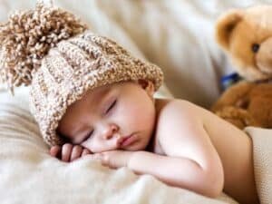berceuse personnalisée bébé sommeil apaisant bébé qui dort paisiblement avec bonnet