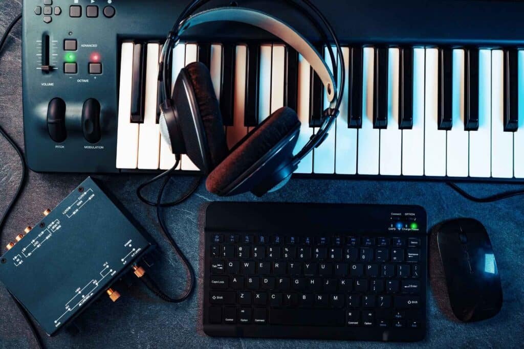 production d'une chanson personnalisée avec logiciel et clavier musical